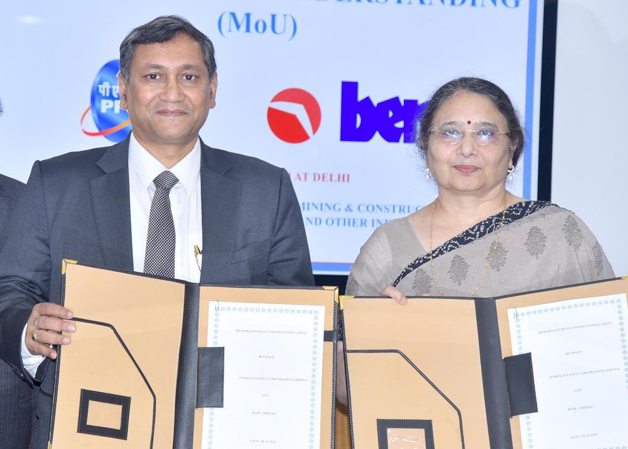 The MoU was signed in the presence of Shantanu Roy, Chairman & Managing Director (CMD) of BEML Ltd, and Parminder Chopra, CMD of PFC, in the presence of other senior officials from both companies, including Anil Jerath, Director (Finance) of BEML, and PFC representatives Rajiv Ranjan Jha, Director (Projects), Manoj Sharma, Director (Commercial), and Sandeep Kumar, Director (Finance).