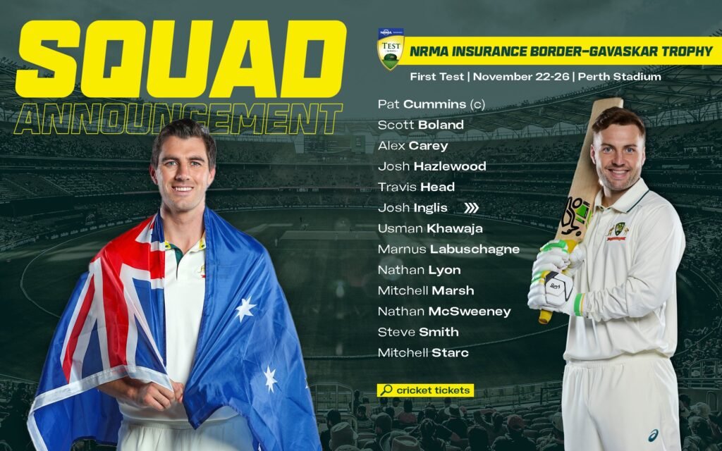 Cricket Australia Announces Squad for Test Series Against India