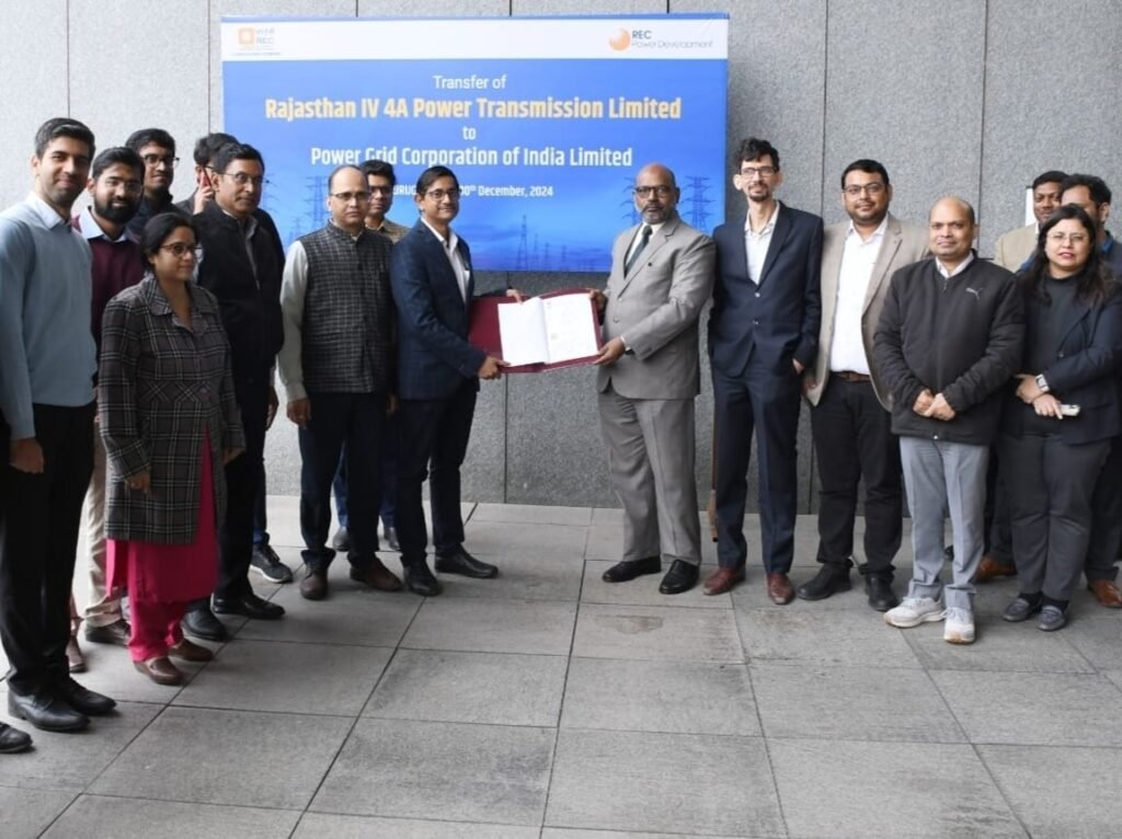 RECPDCL Handovers Rajasthan IV 4A Power Transmission Limited to Power Grid Corporation of India Limited