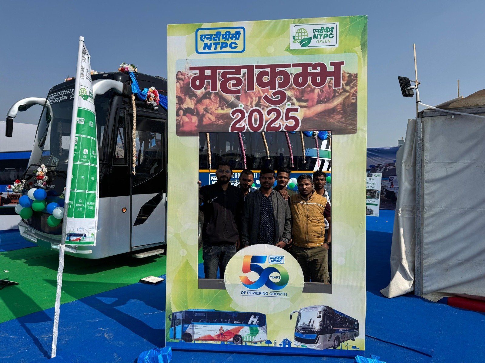 NTPC Displays Hydrogen Bus at Mahakumbh 2025