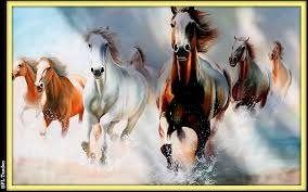 Painting of seven horses