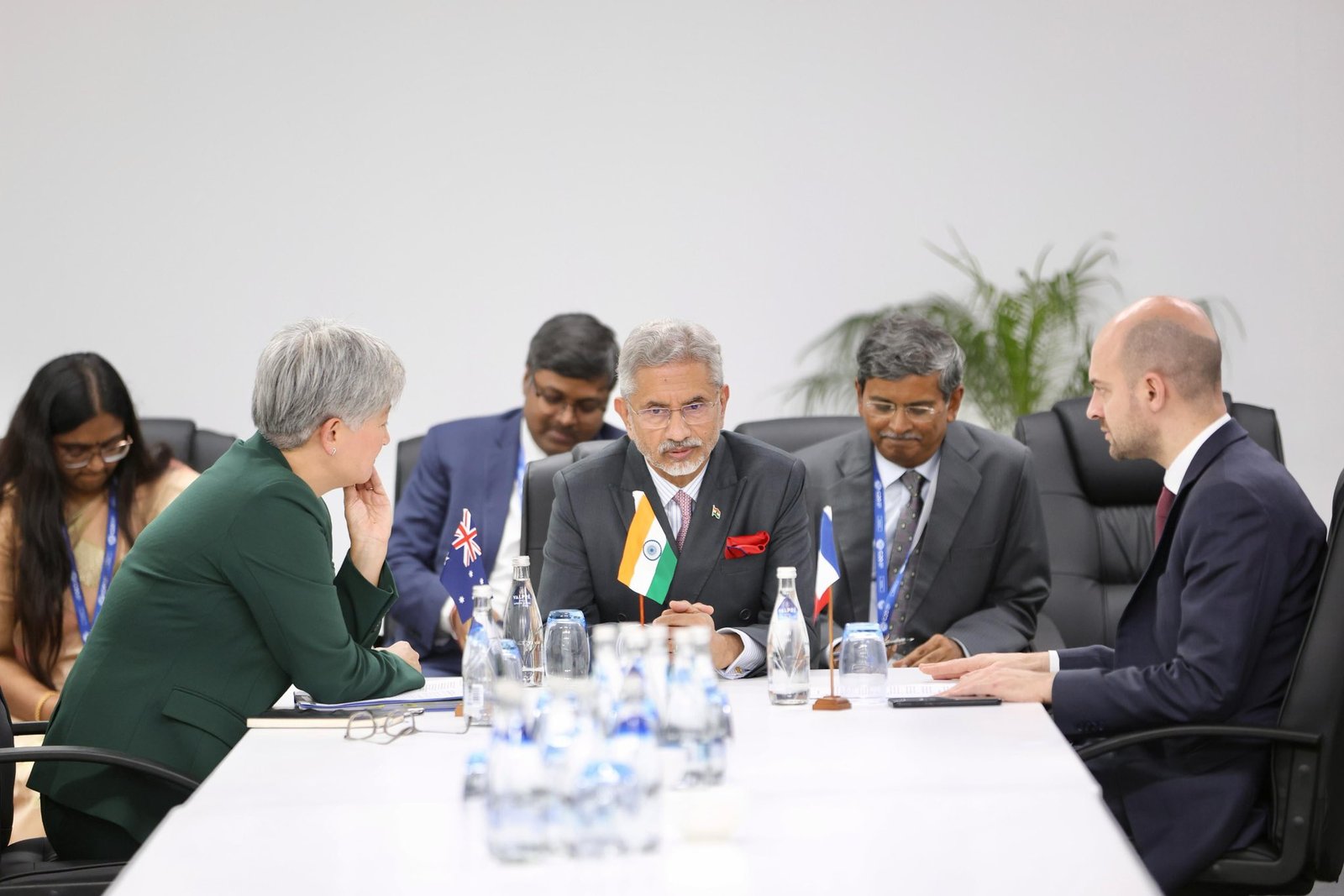 External Affairs Minister S Jaishankar with his Australian and French counterparts, Penny Wong and Jean-Noel Barrot