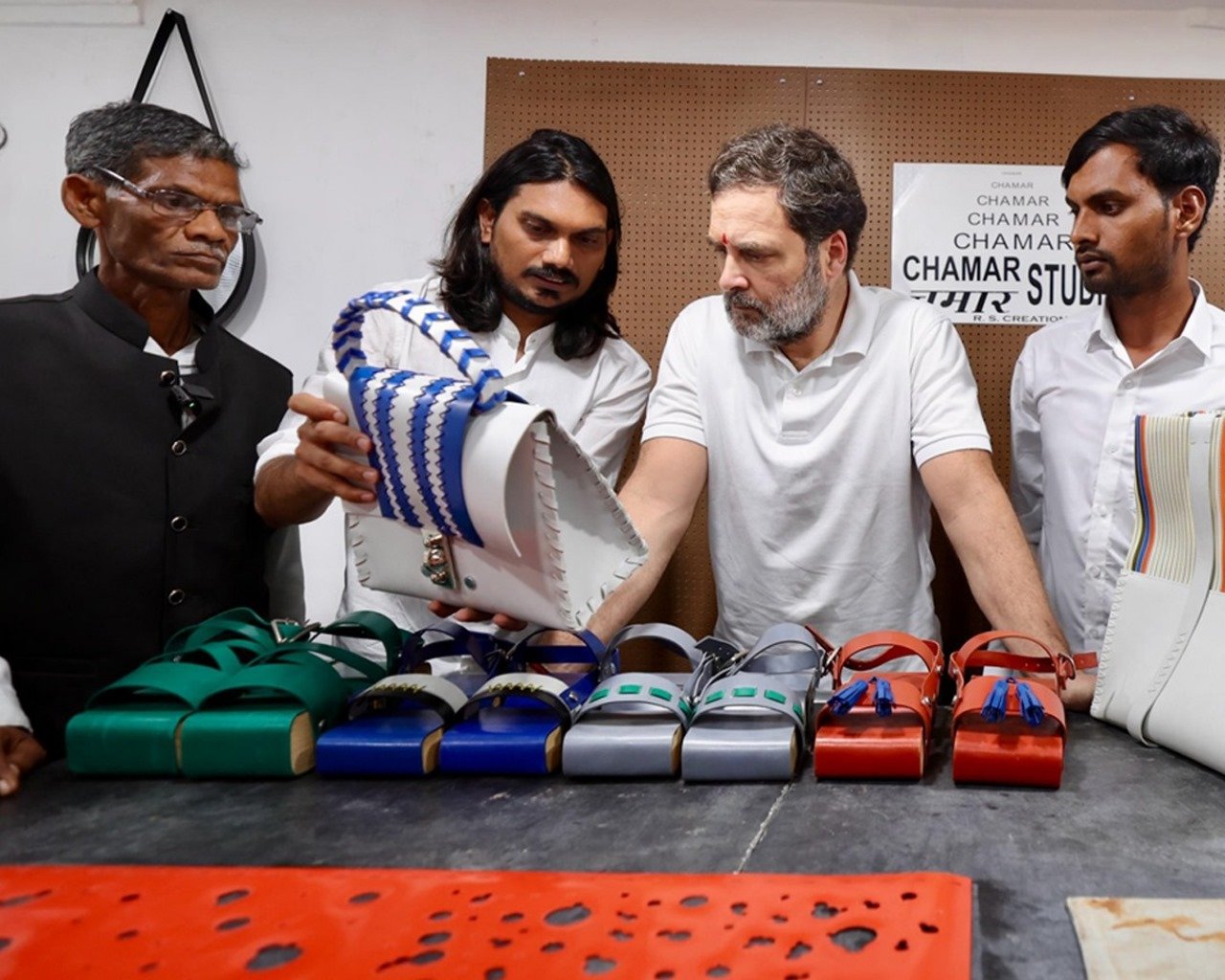 Rahul Gandhi Visits Chamar Studio in Dharavi