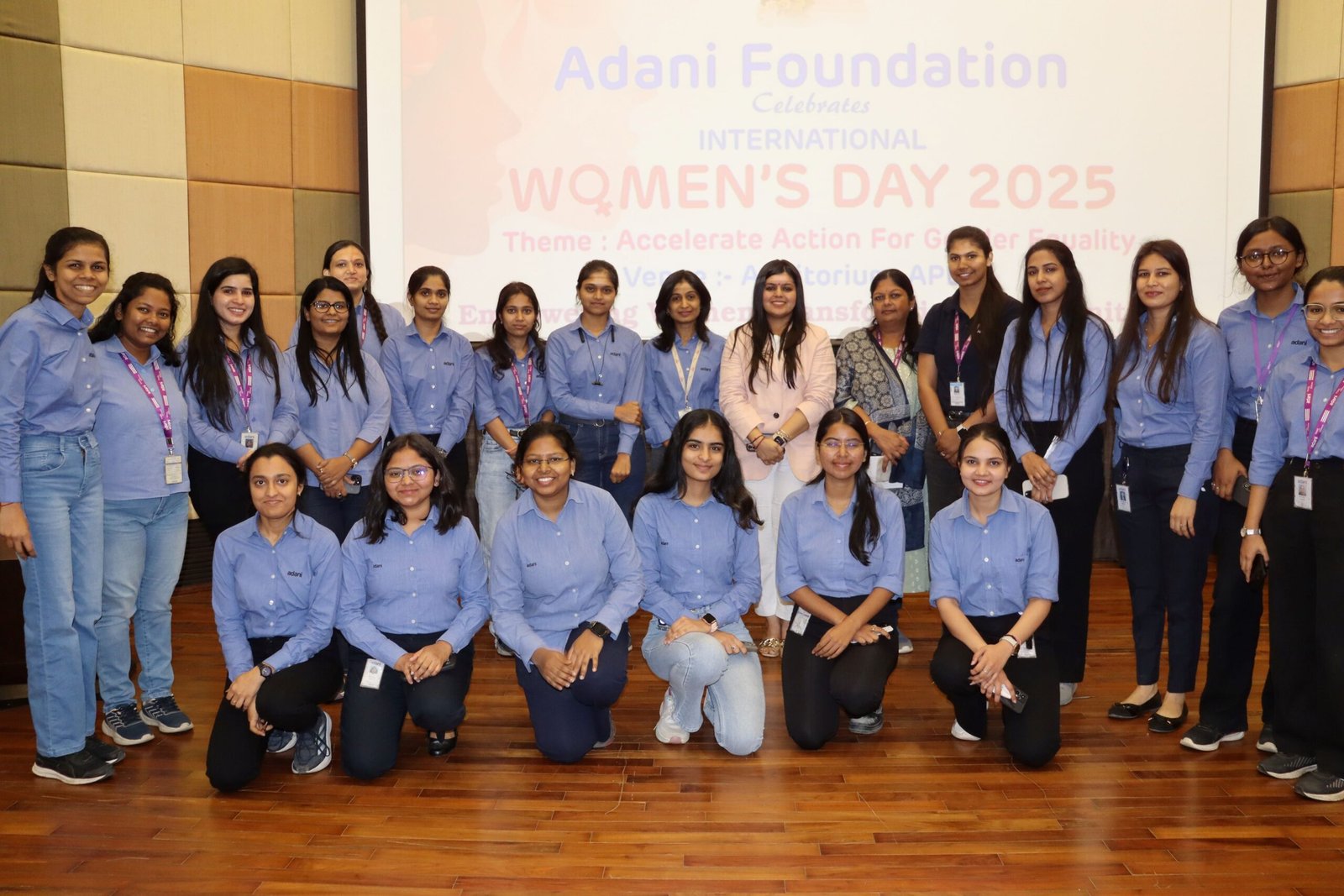 Women employees of Adani Solar along with Ms Ami Shah (centre) Director Adani Public School Mundra