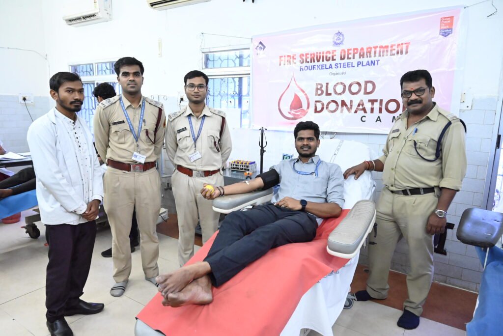 Fire Services Department of SAIL, RSP organises special Blood Donation camp to mark the Fire Services Week