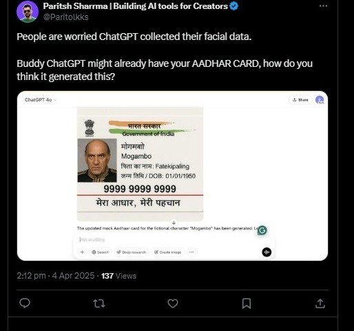 ChatGPT Creates Fake Aadhaar, PAN Cards