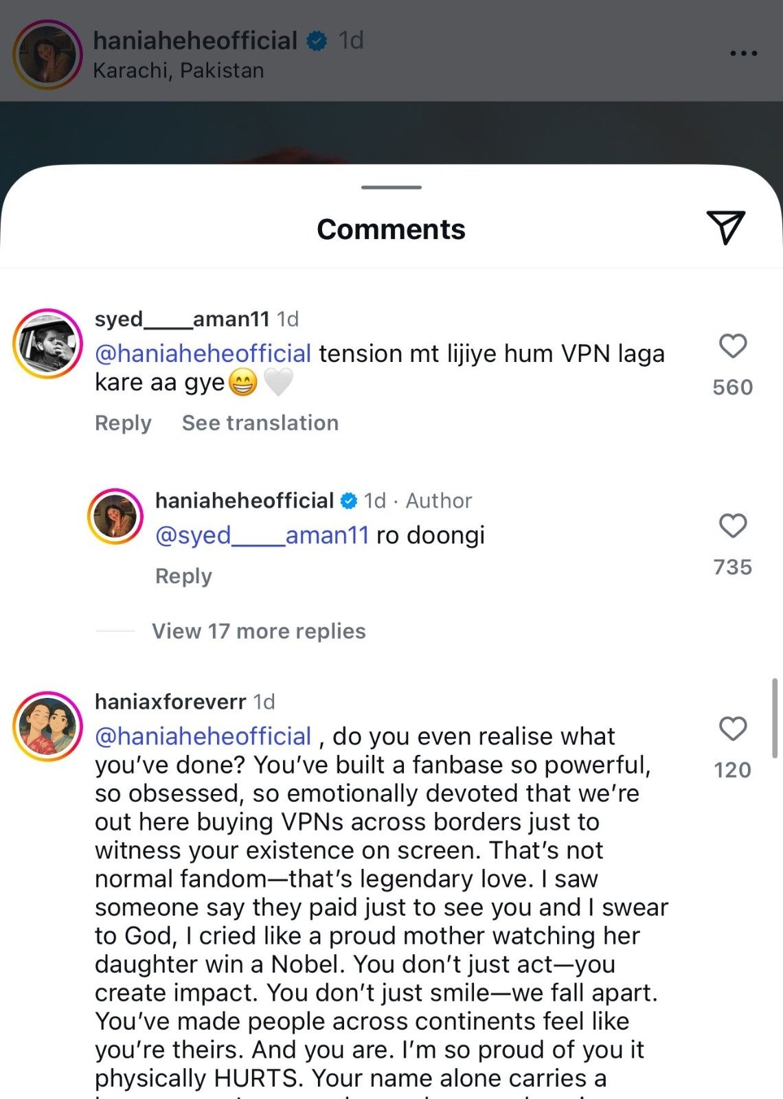 Indian Fans Access Pakistani Actress Hania Aamir Through VPN