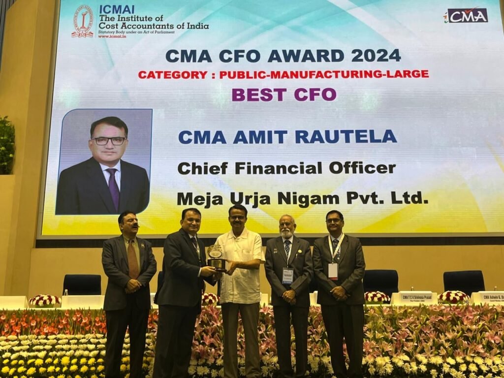 Meja Urja Nigam CFO Amit Rautela Honored with Best CFO Award Meja Urja Nigam CFO Amit Rautela Honored with Best CFO Award