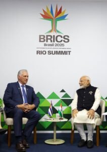 Prime Minister Narendra Modi with President of Cuba, H.E. Miguel Diaz-Canel Bermudez