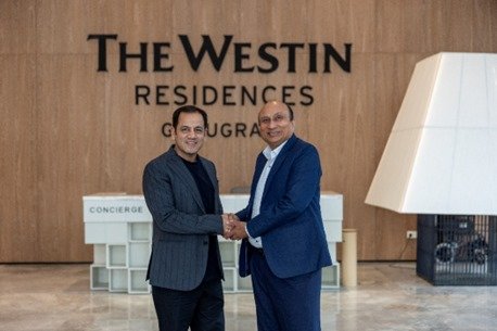 (Left to right) Founder, Whiteland Corporation, Mr Navdeep Sardana, and CEO and CFO, Jindal Stainless, Mr Tarun Khulbe at Westin Residences Gurugram site