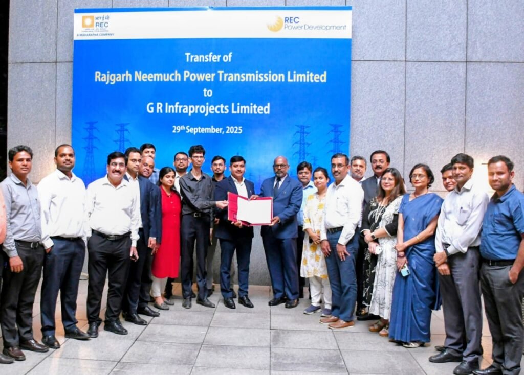 RECPDCL Handed Over ‘Rajgarh Neemuch Power Transmission Limited’ SPV To GR Infraprojects Limited RECPDCL Handed Over ‘Rajgarh Neemuch Power Transmission Limited’ SPV To GR Infraprojects Limited