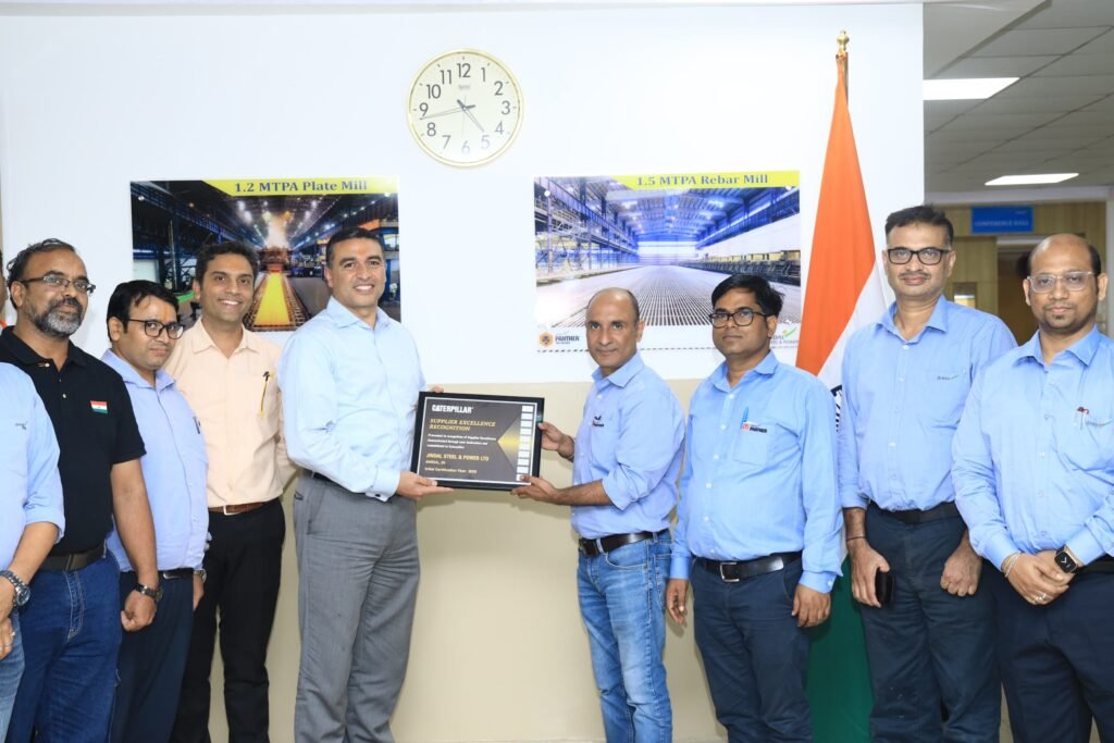 Jindal Steel Awarded Supplier Excellence Recognition Certificate by Caterpillar Inc