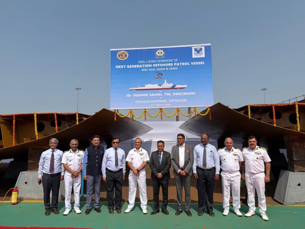 Keel laying of two Next Generation Offshore Patrol Vessels for ICG